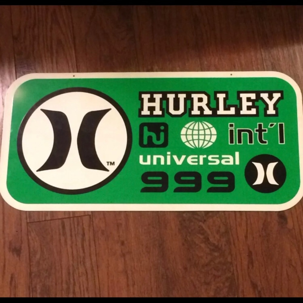 Hurley 999 vintage display sign reverseal